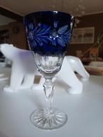 2 ajka glazen crystal blauw, Antiek en Kunst, Ophalen of Verzenden