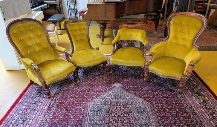 Antieke goudkleurige zetels, Antiek en Kunst, Antiek | Meubels | Stoelen en Sofa's, Ophalen