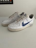 Nike Air Force 1 « Sketch » Blanche Royal/Taille 42.5, Enlèvement ou Envoi, Nike, Porté, Baskets
