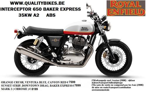 ROYAL ENFIELD INTERCEPTOR 650 ABS 35KW A2 BAKER EXPRESS, Motoren, Motoren | Royal Enfield, Bedrijf