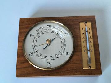 Vintage Scholz barometer en thermometer, Enlèvement ou Envoi, Baromètre