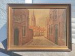 Huile sur panneau ruelle signe Gustave pynaert, Antiquités & Art, Enlèvement ou Envoi