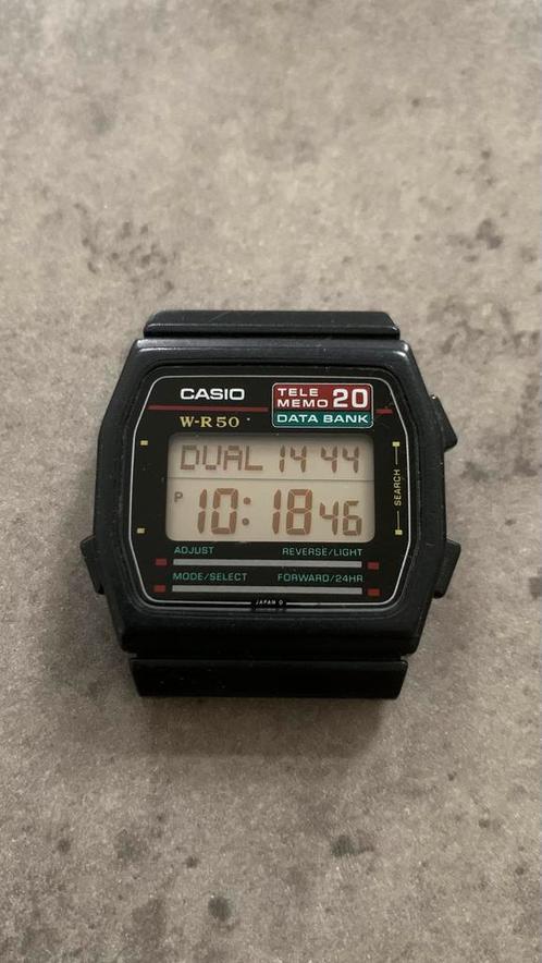 Casio db-20w (502) - jaar 1985- zeldzaam, Handtassen en Accessoires, Sporthorloges, Gebruikt, Ophalen of Verzenden