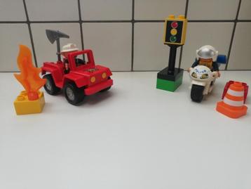 duplo 6169 jeep brandweer en 5679 politie motor