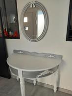 Console de style avec miroir., Overige vormen, 25 tot 50 cm, Eikenhout, Design