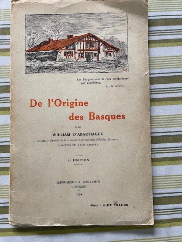 De l'Origine des Basques, Boeken, Geschiedenis | Stad en Regio, Gelezen, 20e eeuw of later, Ophalen of Verzenden