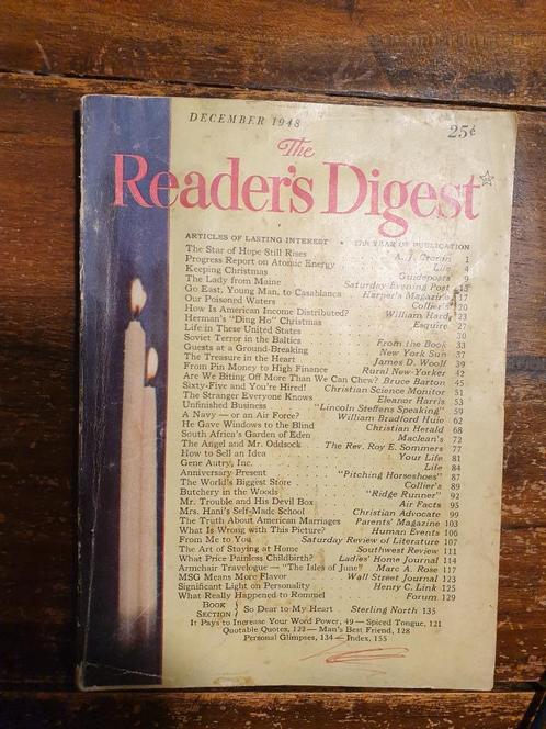 The Reader's Digest Dec 1948 vol 53 no 320 ENGELSTALIG, Boeken, Tijdschriften en Kranten, Gelezen, Overige typen, Ophalen of Verzenden