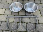 Hondenvoerbak duo met ophangsysteem, Dieren en Toebehoren, Hondenvoerbakken en Drinkbakken, Ophalen, Zo goed als nieuw