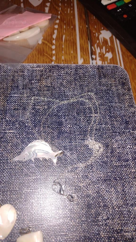 Halsketting (oud parelmoer), Handtassen en Accessoires, Kettingen, Ophalen of Verzenden, Zilver, Zilver