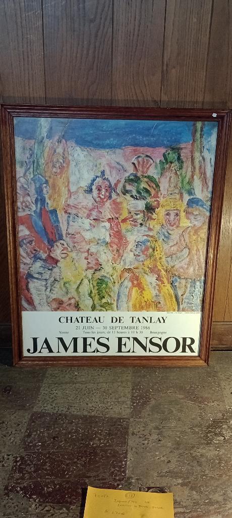 JAMES ENSOR tentoonstellingsposter, „The masks” 1986, n638, Antiek en Kunst, Kunst | Overige Kunst, Ophalen of Verzenden