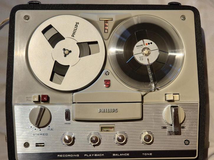 Bandrecorder PHILIPS EL3547, Audio, Tv en Foto, Bandrecorder, Bandrecorder, Met stofkap, Ophalen of Verzenden
