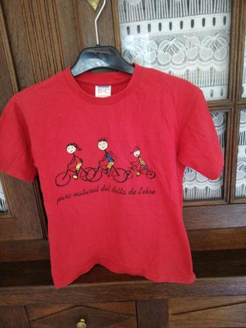 T-shirt fille. Rouge. Taille 7-8 ans. 