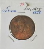 Leopold I - 5 centimes 1852, Postzegels en Munten, Munten | België, Verzenden