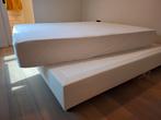 Compleet dubbel bed boxspring met pocketverenmatras + topper, Huis en Inrichting, Slaapkamer | Boxsprings, Ophalen, Wit, 180 cm