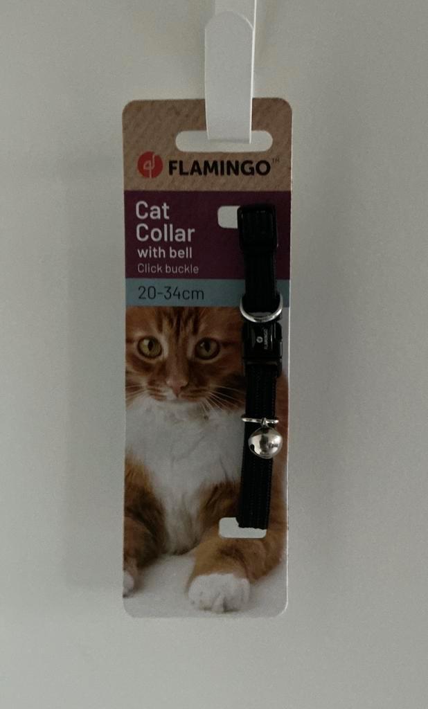 Kattenhalsband zwart 20-34cm, Dieren en Toebehoren, Kattenhalsbanden en Penningen, Nieuw, Ophalen of Verzenden