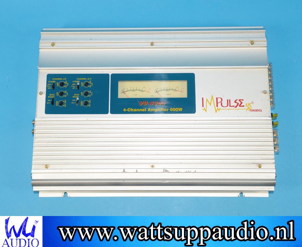 Impulse VU-4600 + VU-mètres Amplificateur 4 canaux, Autos : Divers, Haut-parleurs voiture, Utilisé, Enlèvement ou Envoi