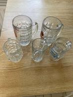 5 bierglazen met handvat, Ophalen, Gebruikt, Glas of Glazen