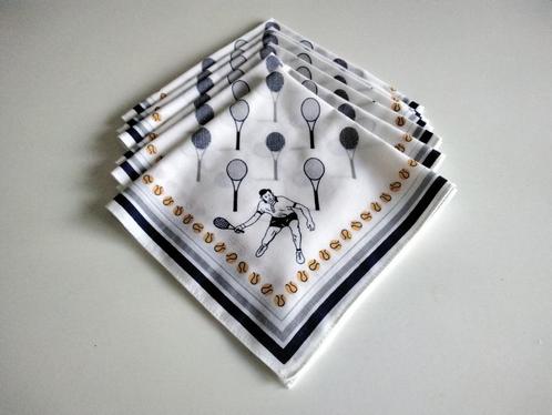 Set van 6 grote zakdoeken van 100% katoen „TENNIS” /NIEUW., Sport en Fitness, Tennis, Nieuw, Overige typen, Ophalen of Verzenden