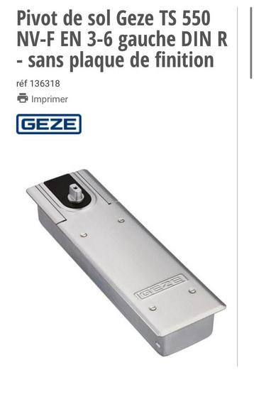 Geze TS 550 NIEUW G EN D vloerdraaibaar beschikbaar voor biedingen