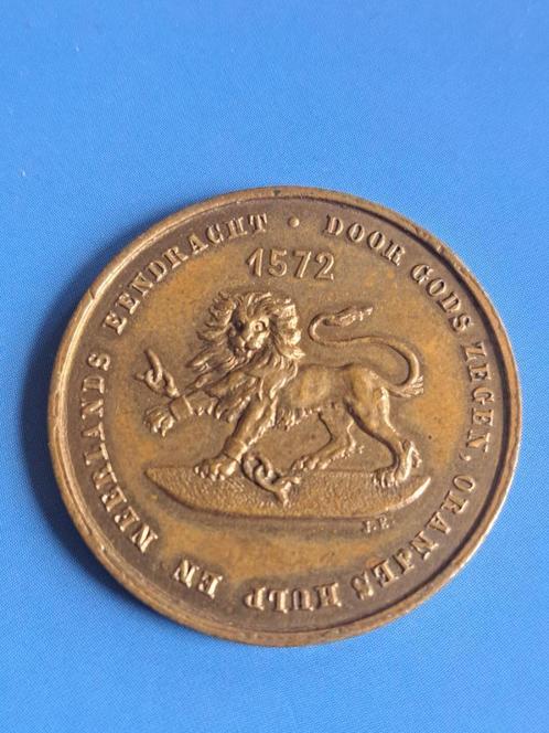 1572-1872 Medaille Vrijheid en Orde 300 jaar onafhankelijk, Postzegels en Munten, Penningen en Medailles, Brons, Verzenden
