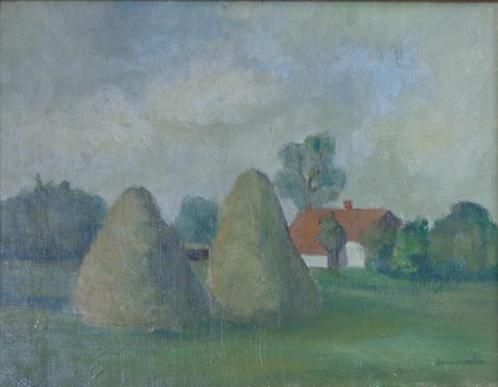 JAN VAERTEN / HOOIOPPERS / OLIEVERF DOEK / 56x67cm / KADER, Antiek en Kunst, Kunst | Schilderijen | Klassiek, Ophalen of Verzenden