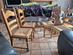 Set van 6 stoelen in caligène eikenhout en strobodem, Huis en Inrichting, Ophalen, Riet of Rotan, Gebruikt, Overige kleuren
