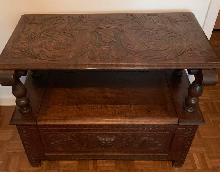 table - caisse en chêne, Antiquités & Art, Antiquités | Meubles | Tables