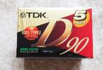 TDK - 5 Pack - IECI/TYPEI - D 90, CD & DVD, Cassettes audio, Originale, 2 à 25 cassettes audio, Neuf, dans son emballage, Enlèvement ou Envoi