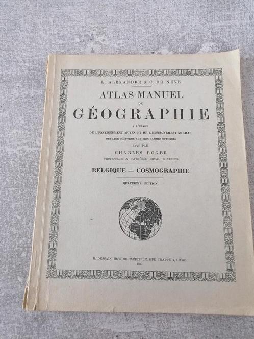 Atlas-Manuel Géographie Belgique-Cosmographie 1937, Antiquités & Art, Antiquités | Livres & Manuscrits, Enlèvement ou Envoi