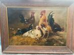 Henry Schouten (Belgian, 1864-1927) "CHICKENS, Antiek en Kunst, Kunst | Schilderijen | Klassiek, Ophalen