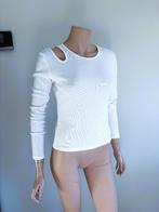 Feelhoo ribbed cut-out top – maat XS/S, Wit, Ophalen of Verzenden, Zo goed als nieuw, Lange mouw