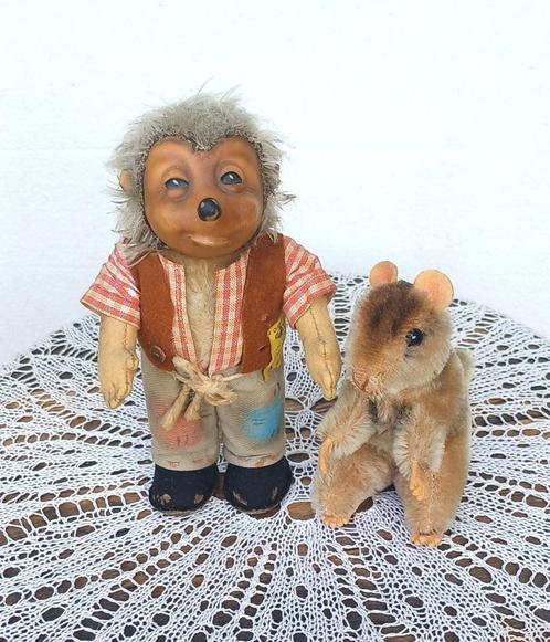Oud Steiff egeltje met zijn Steiff vriendje, Antiek en Kunst, Antiek | Speelgoed, Verzenden