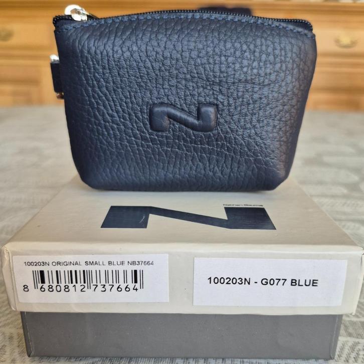 NATHAN BAUME petit porte-monnaie cuir tirette, 1 compartimen, Handtassen en Accessoires, Portemonnees, Nieuw, Overige merken, Blauw