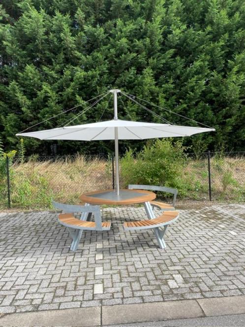 Table de pique-nique EXTREMIS avec grand parasol, Jardin & Terrasse, Tables de pique-nique, Neuf, Rond, Bois, Enlèvement