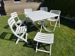 Un kit table et chaises de jardin, Ophalen, 5 zitplaatsen, Kunststof, Gebruikt