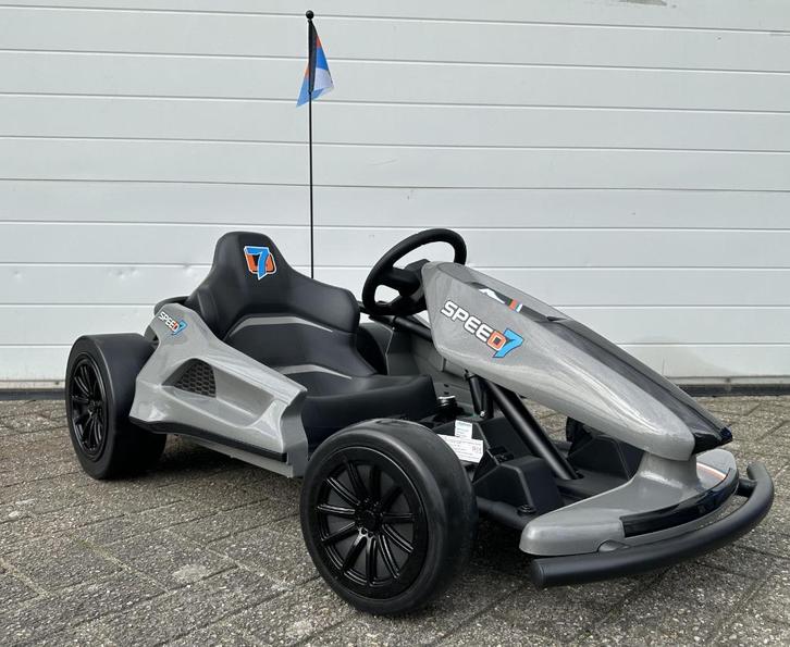 Drift Kart Go Kart Speed Kart 24V grijs –15Km/h, Kinderen en Baby's, Speelgoed | Buiten | Accuvoertuigen, Nieuw, Ophalen of Verzenden