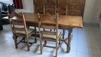 Massieve eiken eetplaats, Huis en Inrichting, Complete eetkamers, Ophalen, Gebruikt, 4 tot 6 stoelen