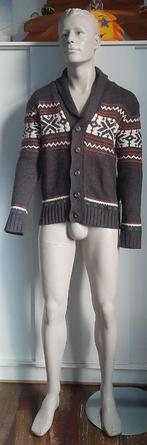 Gilet brun-blanc avec bouton " The Clockhouse " taille M, Bruin, Maat 48/50 (M), The Clockhouse, Ophalen of Verzenden