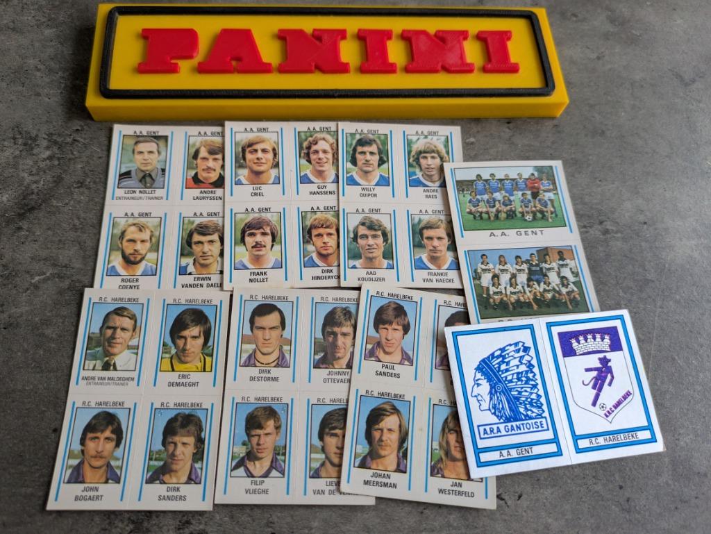 PANINI FOOTBALL 80 AA GENT EN RC HARELBEKE8X STICKERS 1980, Hobby en Vrije tijd, Stickers en Plaatjes, Verzenden