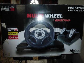 Stuurwiel en pedalen voor PS3, PS2 of PC gameconsole beschikbaar voor biedingen