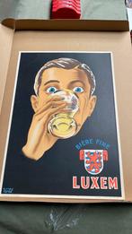 Belle lithographie ancienne pancarte Bier Luxem, Enlèvement ou Envoi