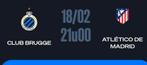 2 Tickets Club Brugge - Athletico Madrid, Deux personnes