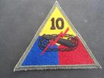 10th Armored Division (United States) 2ww patch origineel, Verzenden, Landmacht, Embleem of Badge