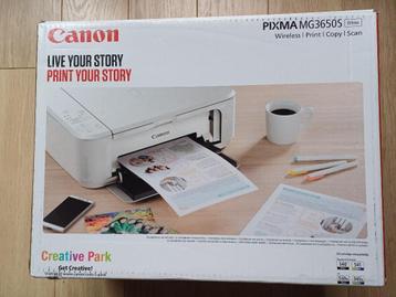 Printer Canon MG3650S White + 1 set extra inkt Nieuwstaat