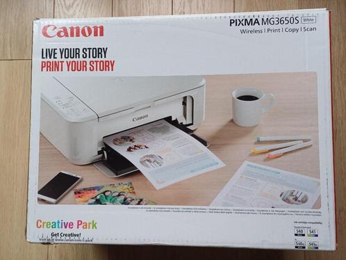 Printer Canon MG3650S White + 1 set extra inkt Nieuwstaat, Informatique & Logiciels, Imprimantes, Comme neuf, Imprimante, Copier