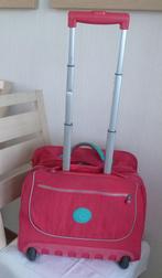 Kipling Schooltrolley fuchsia en mint + aap, Gebruikt, Overige kleuren, Aktetas of Boekentas, 30 tot 40 cm