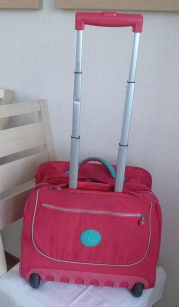 Kipling Schooltrolley fuchsia en mint + aap beschikbaar voor biedingen