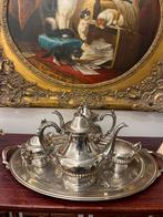 Verzilverd theeservies met dienblad, Antiek en Kunst, Ophalen