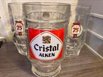 Cristal bierglazen halve liter, Verzamelen, Ophalen, Gebruikt, Glas of Glazen