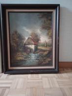 Schilderij waterrad, Ophalen of Verzenden
